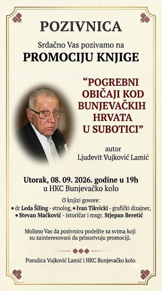 08. 09 - Predstavljanje knjige Pogrebni običaji bunjevačkih Hrvata