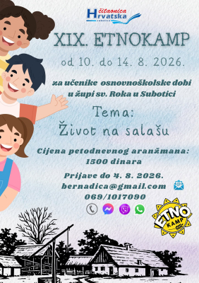 10. 08 - 14. 08. - XIX. Etnokamp Hrvatske čitaonice