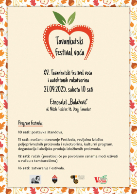 27. 09. XV. Tavankutski festival voća i autohtonih rukotvorina