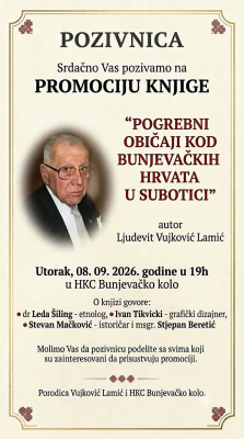 08. 09 - Predstavljanje knjige Pogrebni običaji bunjevačkih Hrvata