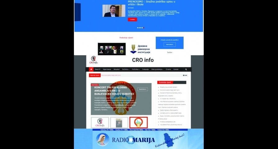 Internetske stranice medija i medijskih proizvoda te drugih udruga i institucija